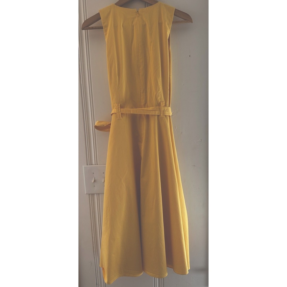 ANTONIO MELANI Yellow Sleeveless Midi Dress with Button Front - Picture 3 of 7